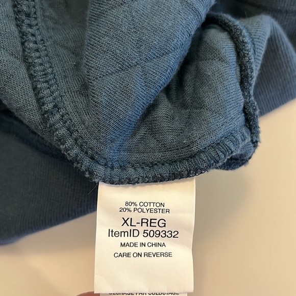 L.L.Bean Men's Quilted Sweatshirt, Mockneck-Blue size XL - Picture 4 of 4